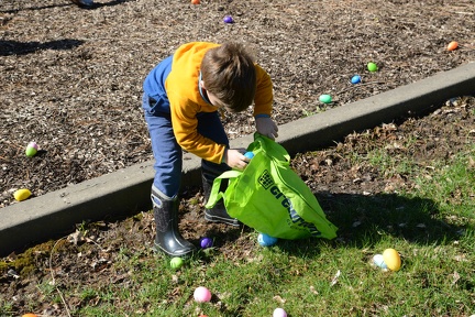 Deerbrook East Egg Hunt - JB Collecting Eggs2